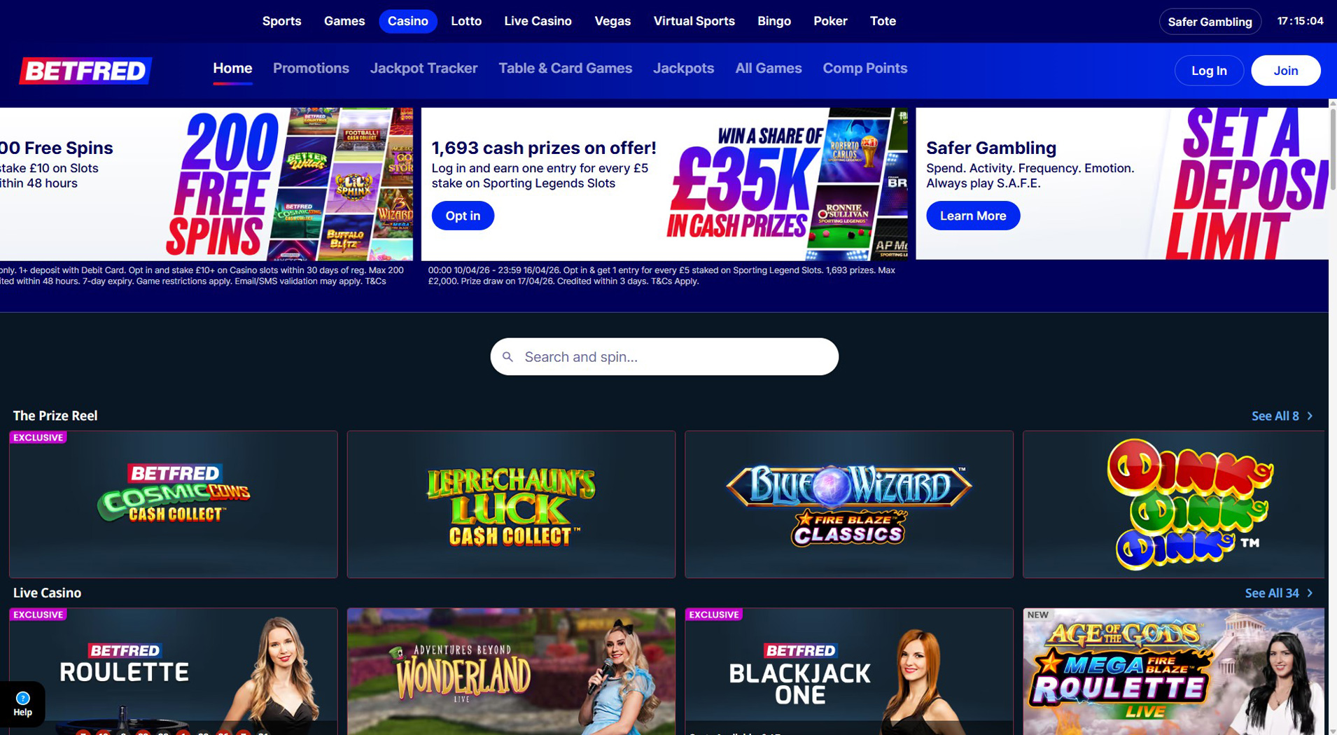 5. Betfred Casino - Mobile ecoPayz Casino Choice